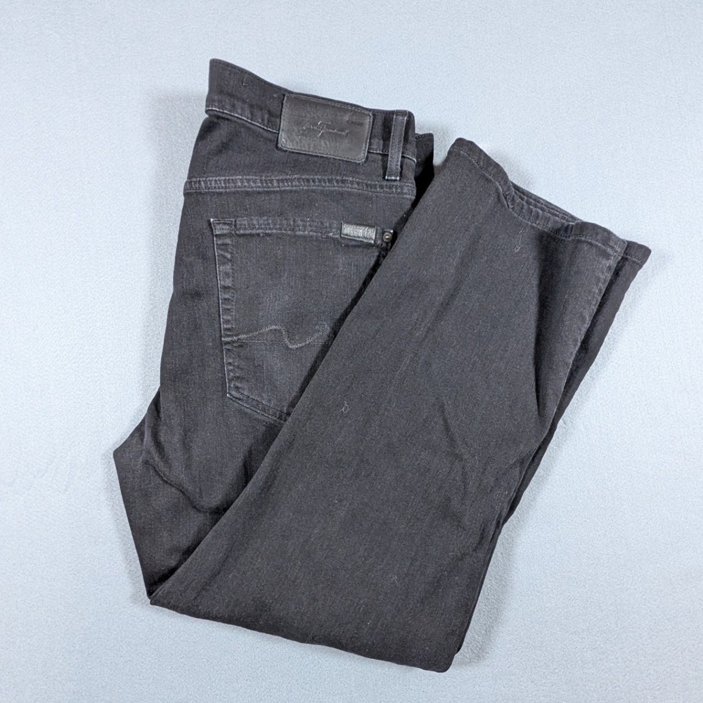 7 For All Mankind Standard Jeans Mens 36 Luxe Performance Black Straight Leg